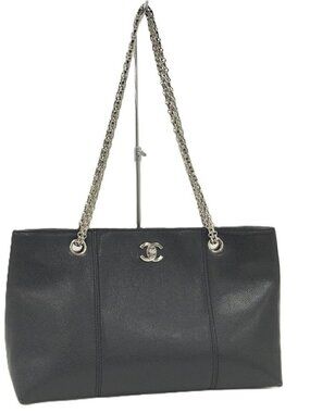 Chanel Shoulder Bag Caviar Leather Black